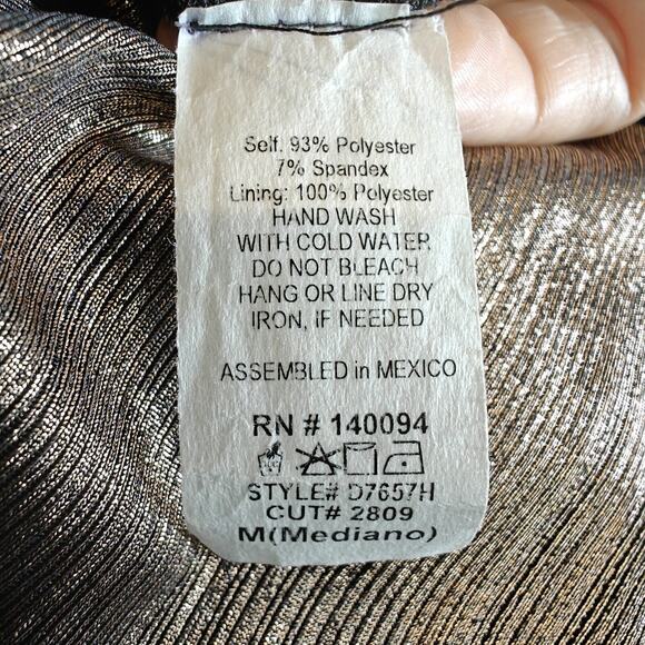 See You Monday Women M Gold bronze metallic V-neck Midi Dress NWT - Picture 8 of 8